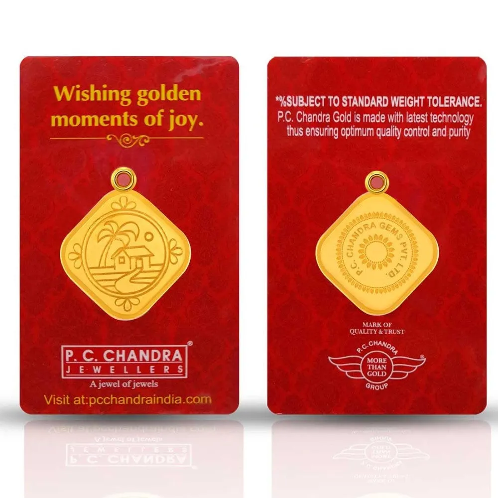 1 Gm 24k Village Design Coin Pendant