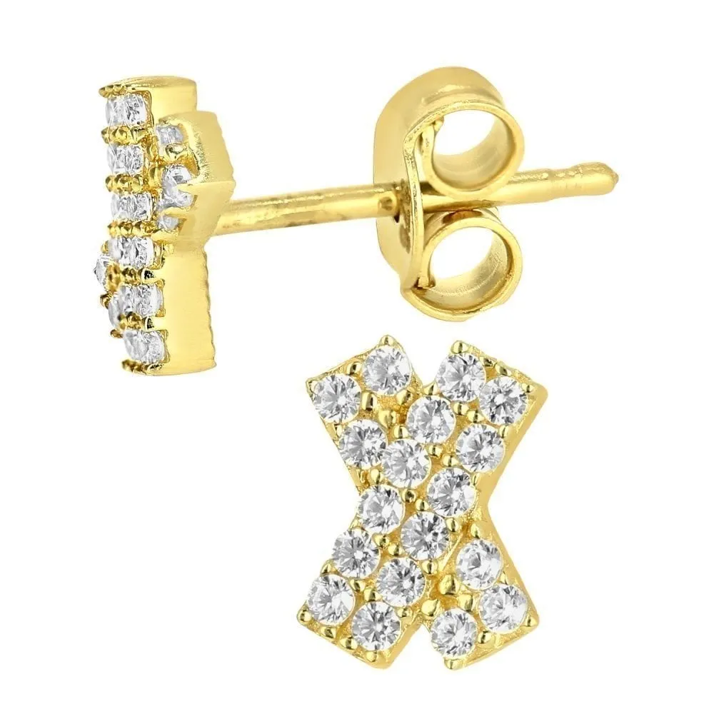 9ct Yellow Gold Kiss Stud Earrings