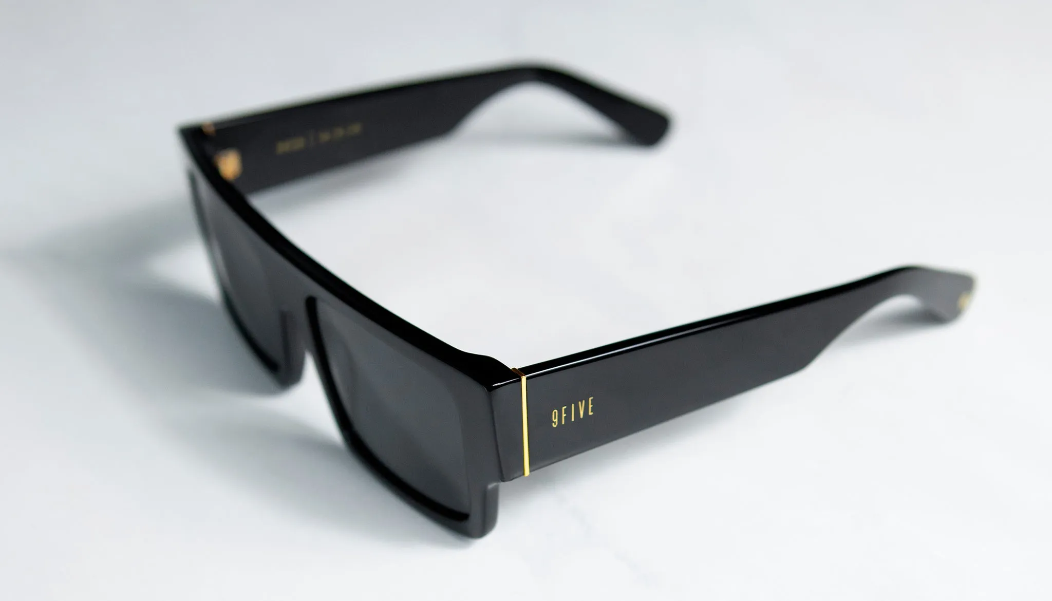 9FIVE Diego Black & 24K Gold Sunglasses
