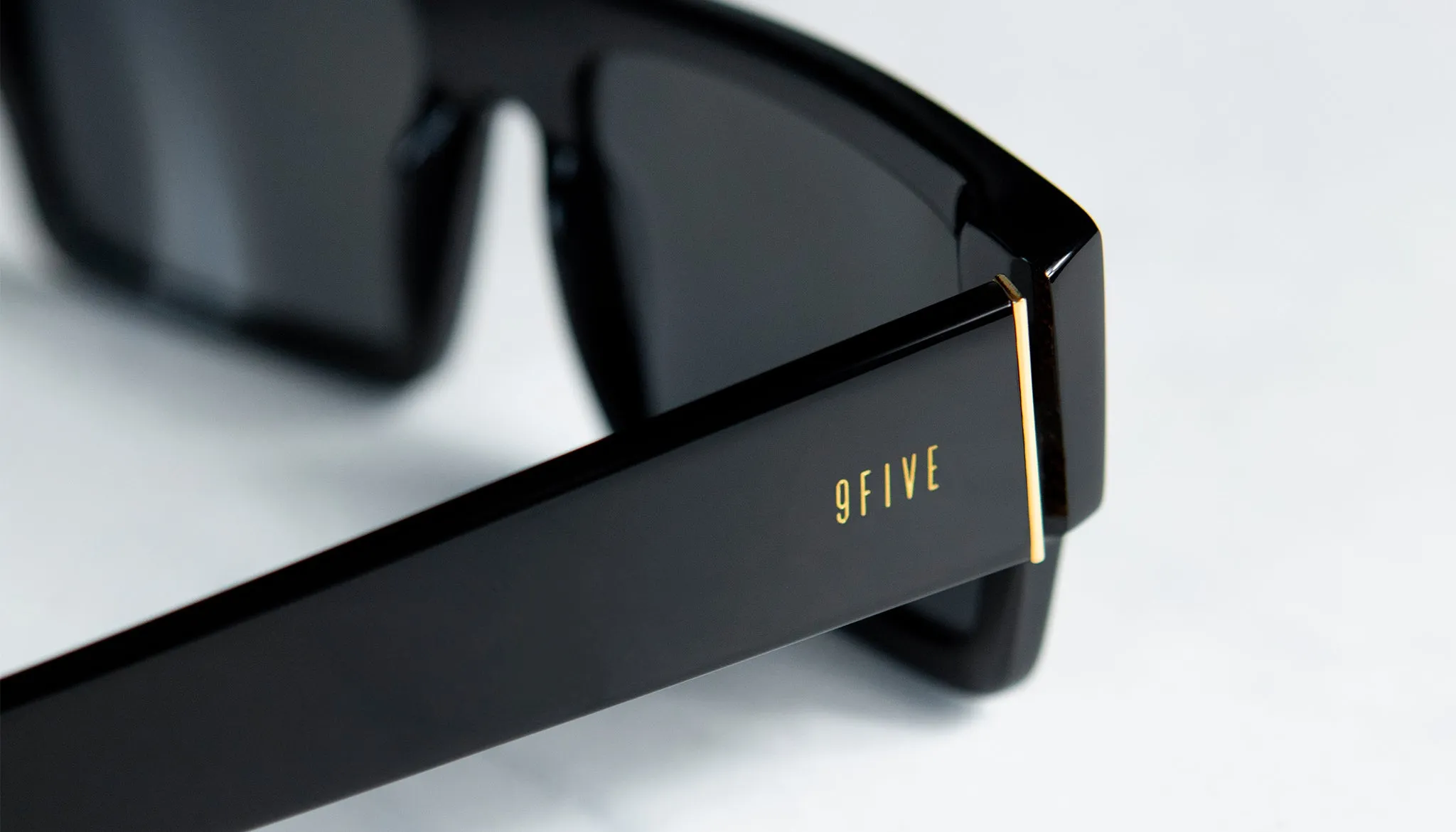 9FIVE Diego Black & 24K Gold Sunglasses