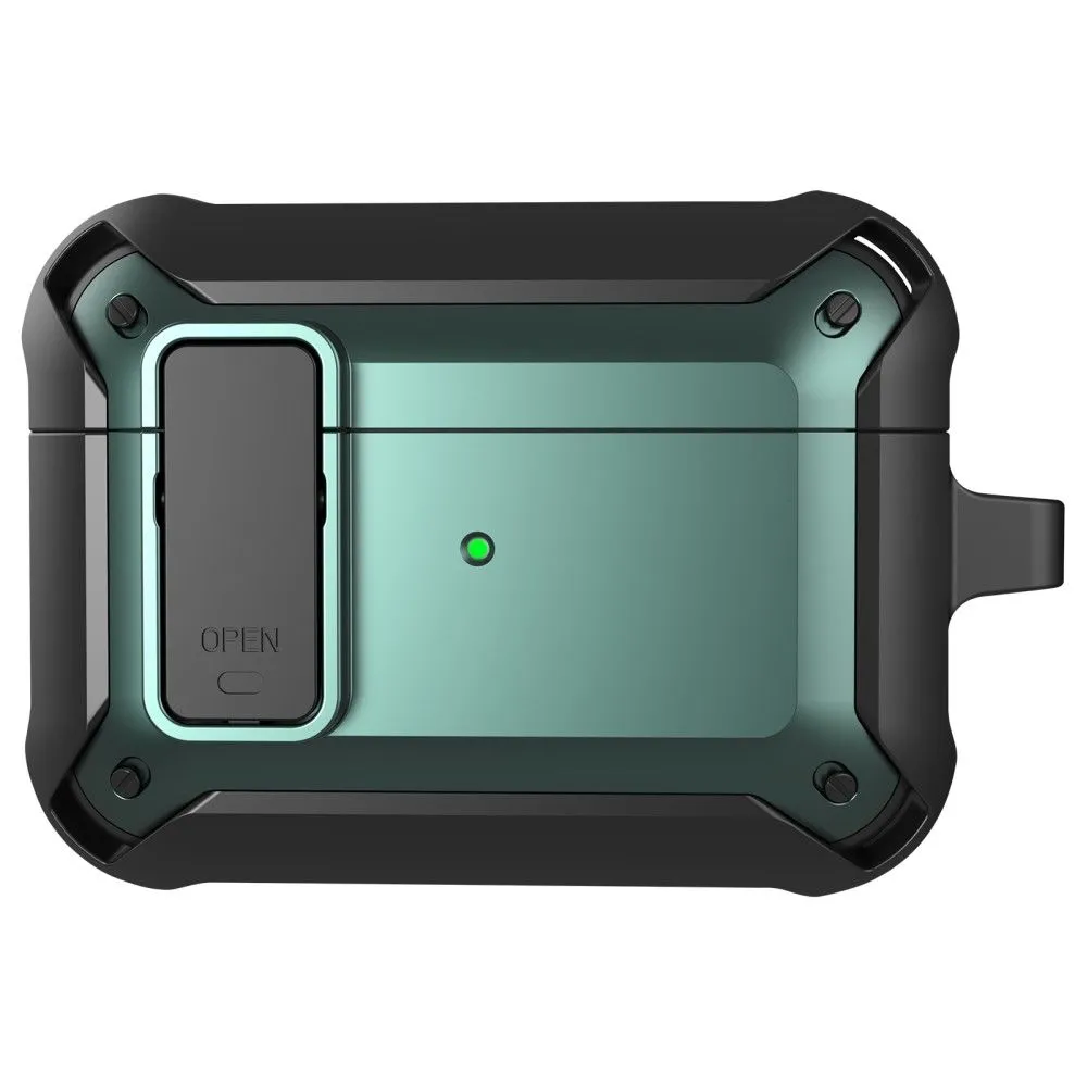 AirPods Pro snap-on lid design TPU case - Green / Black