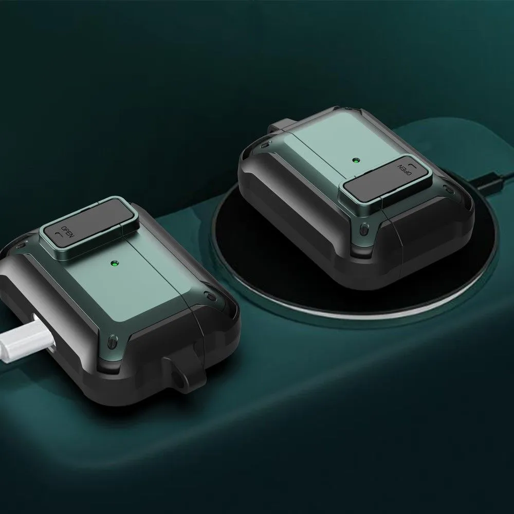 AirPods Pro snap-on lid design TPU case - Green / Black