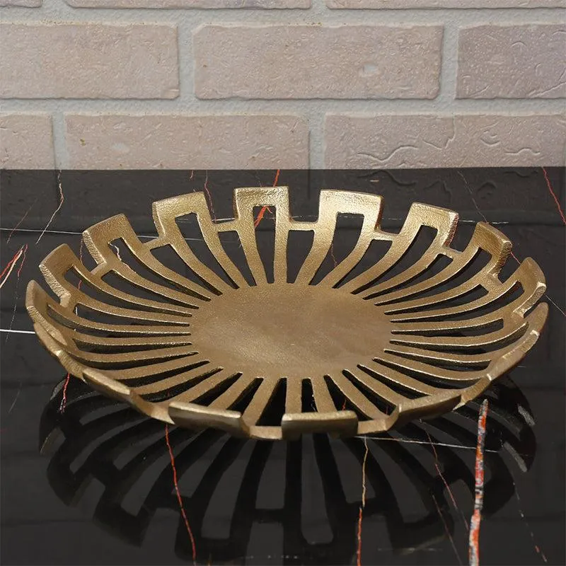 Ajra Flora Serving Tray - Golden