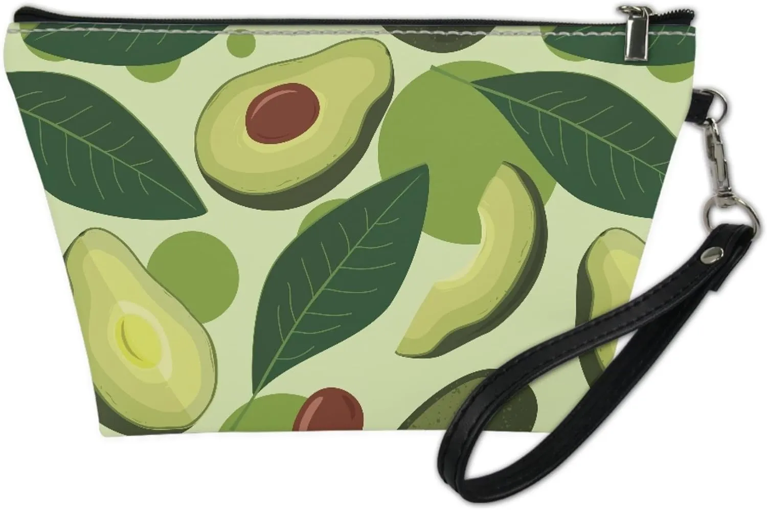 Avocado Print Makeup Bag Small Cosmetic Bags Waterproof Travel Makeup Pouch with Zipper Great Gifts for Women