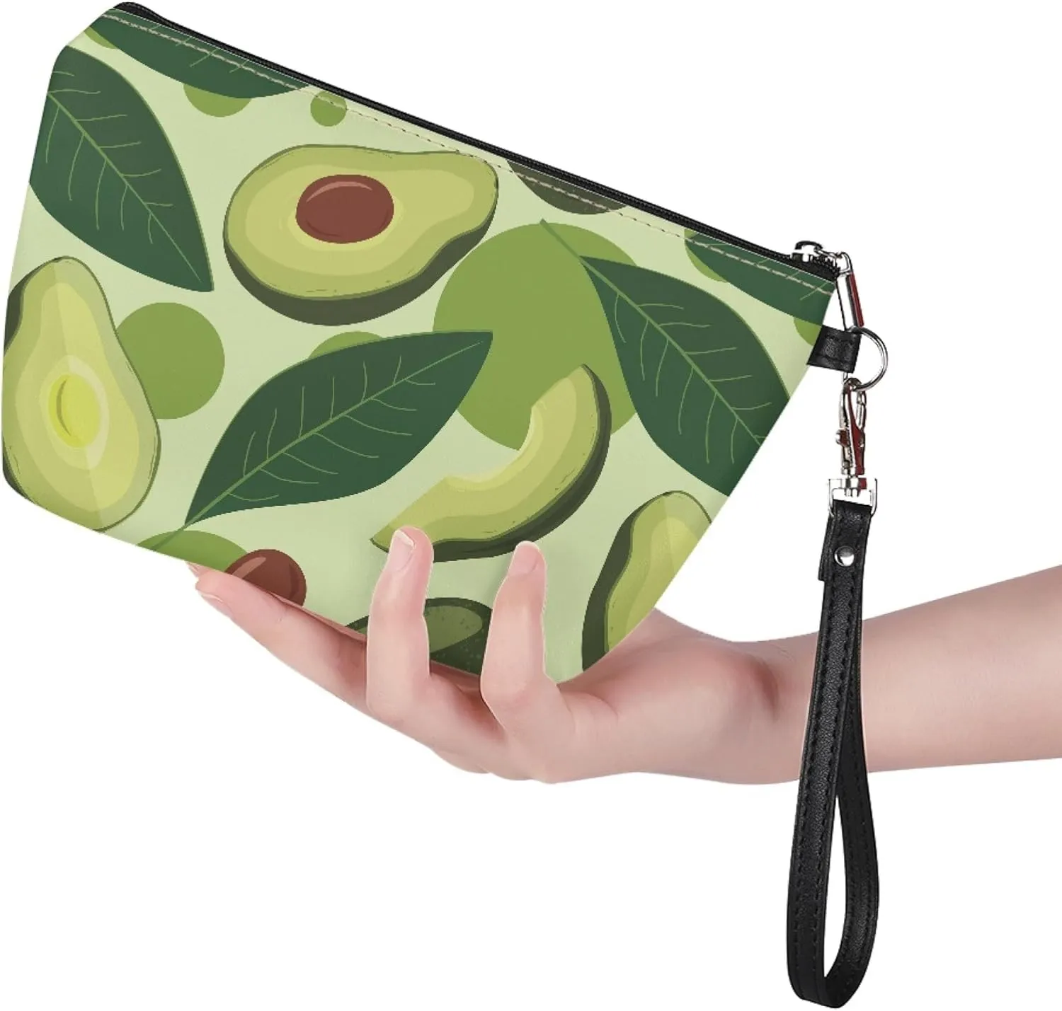 Avocado Print Makeup Bag Small Cosmetic Bags Waterproof Travel Makeup Pouch with Zipper Great Gifts for Women