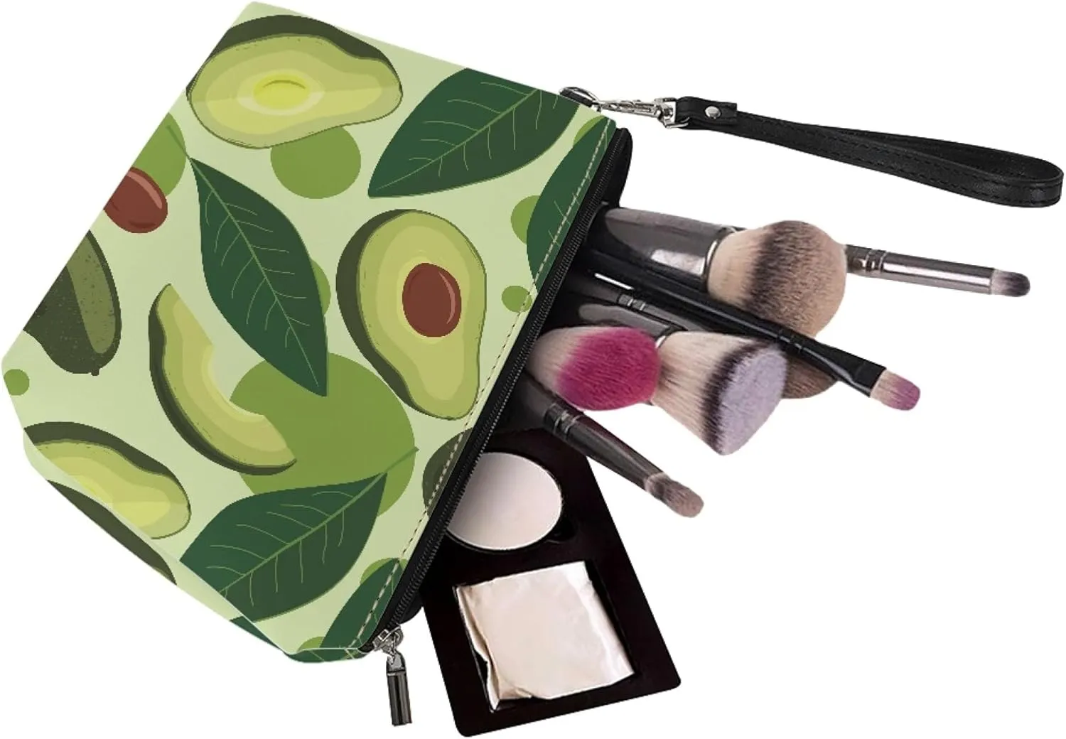 Avocado Print Makeup Bag Small Cosmetic Bags Waterproof Travel Makeup Pouch with Zipper Great Gifts for Women