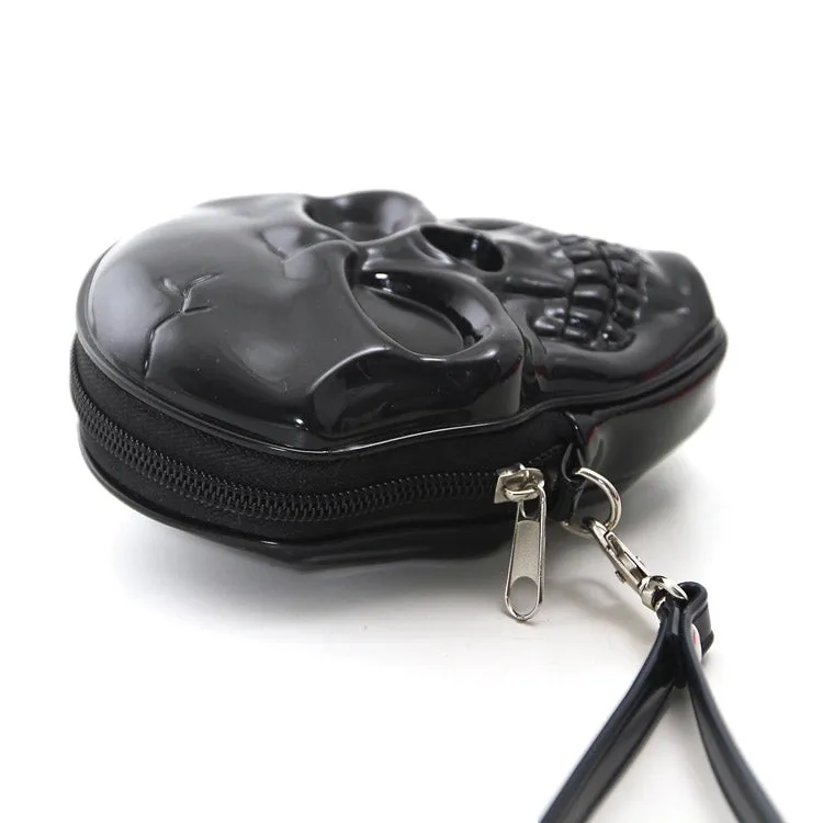 Black Skull Wristlet Purse