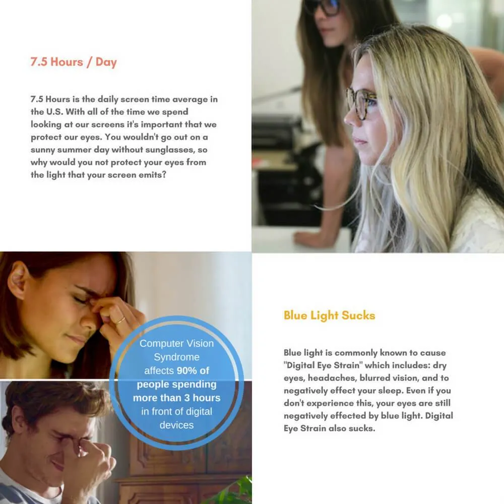 Blue Light Blocking Glasses for Computer Reading - Cammi