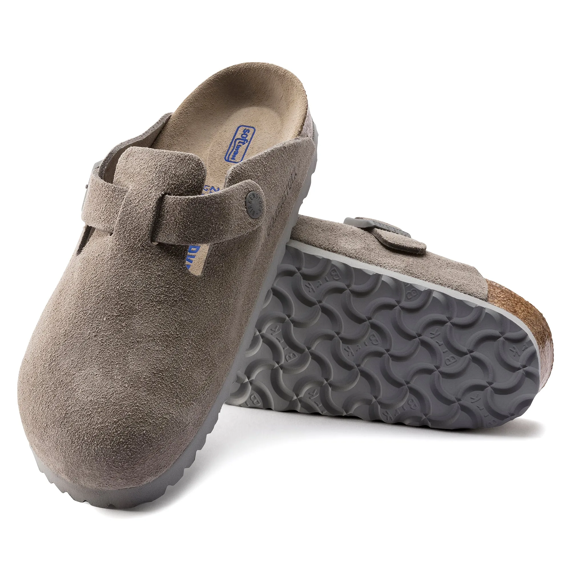 Boston Suede Leather in Stone Coin (Soft Footbed)