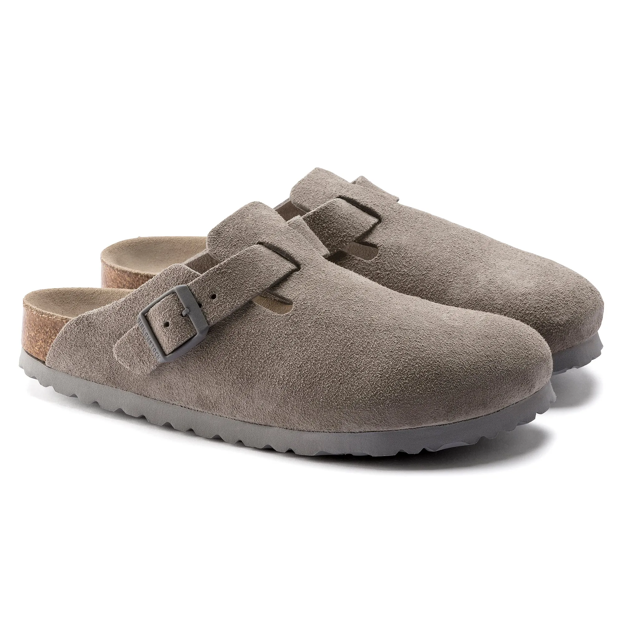 Boston Suede Leather in Stone Coin (Soft Footbed)