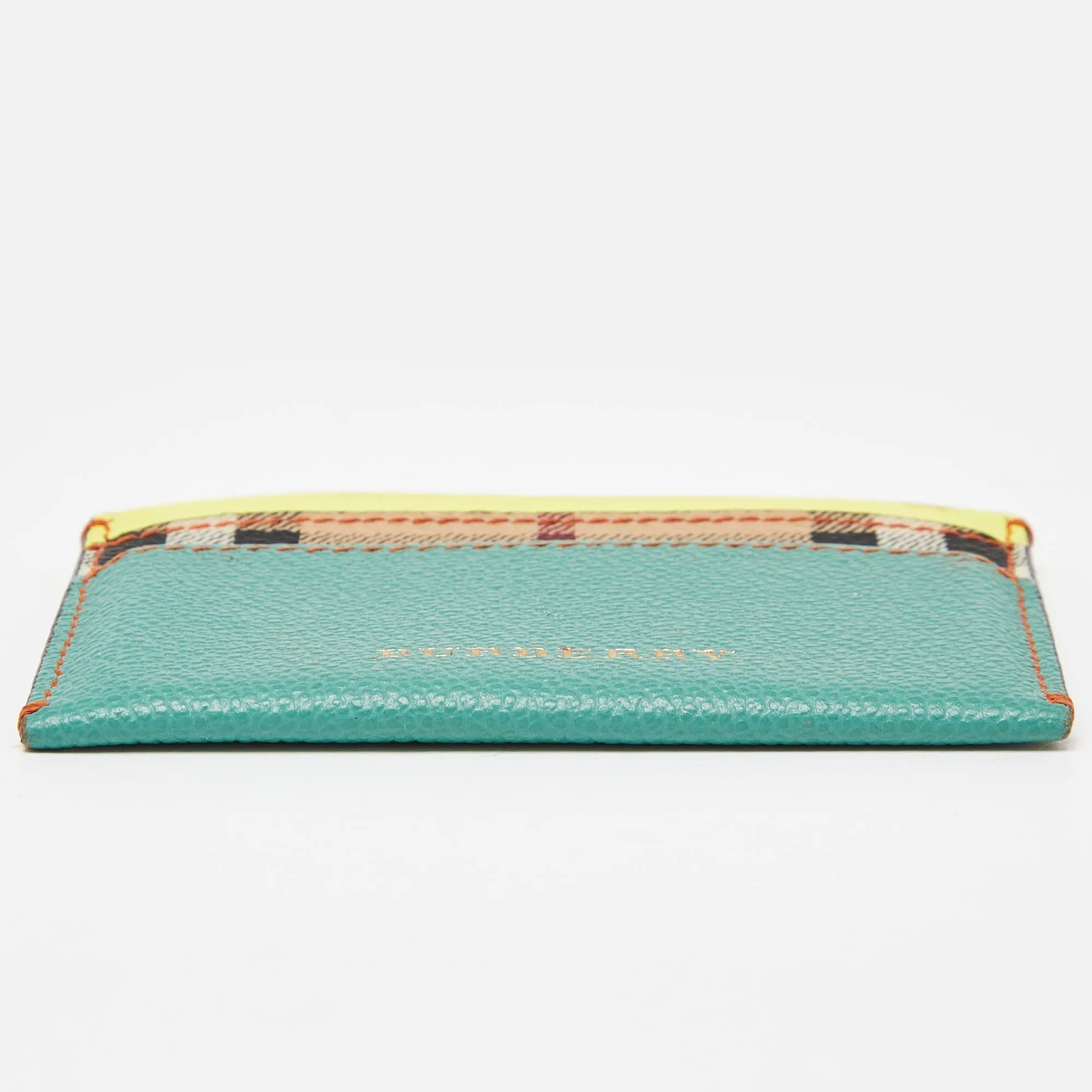 BURBERRY Multicolor Leather and Coated Canvas Card Holder