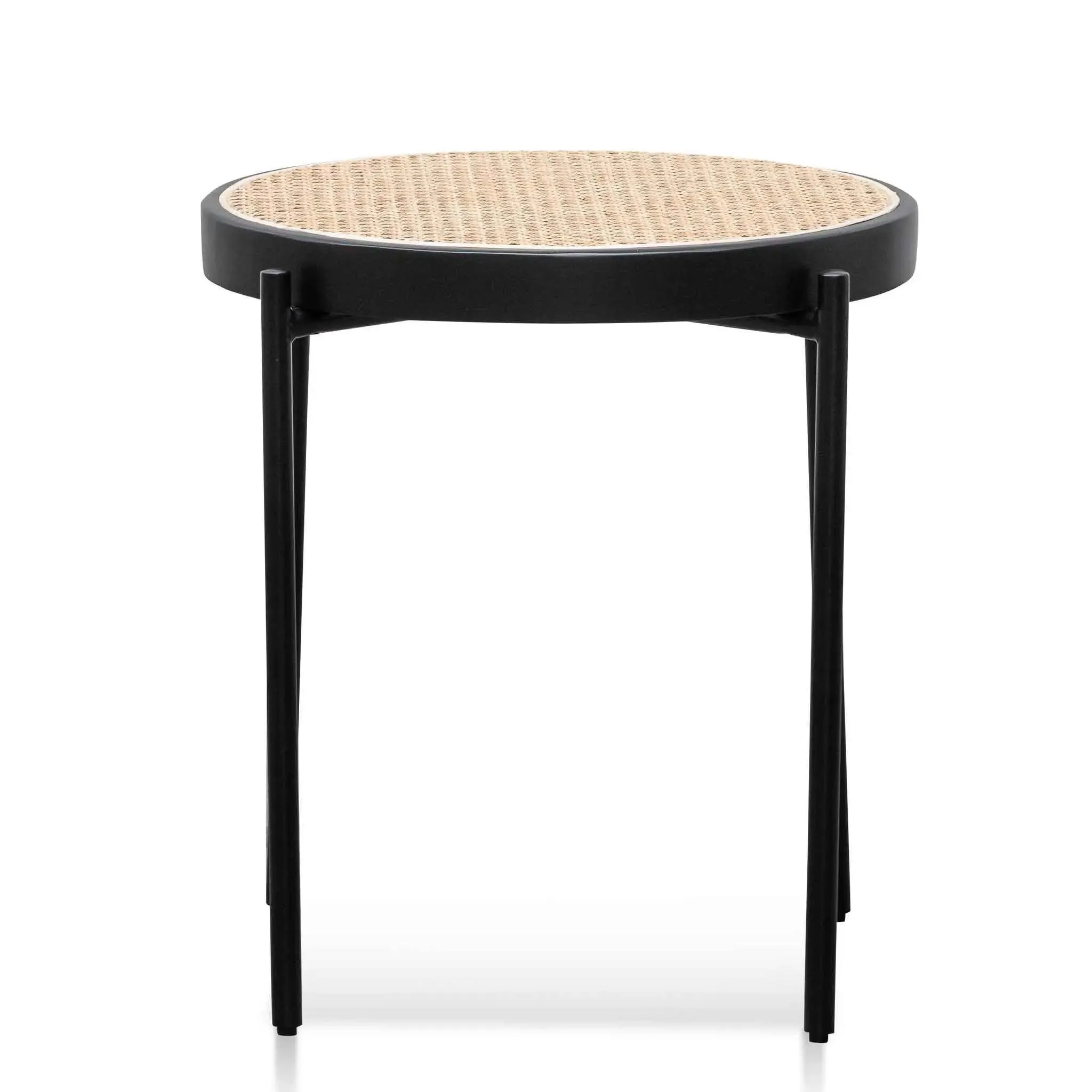 Calibre Rattan Top Side Table - Natural Top and Black Base ST6494-SD