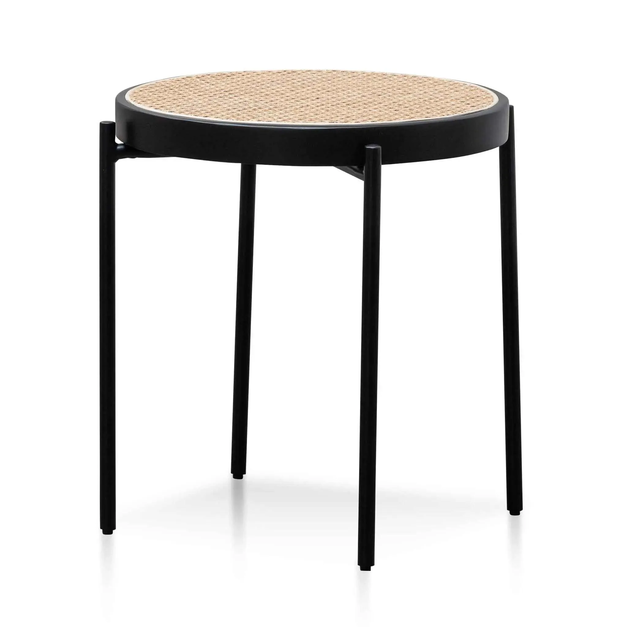 Calibre Rattan Top Side Table - Natural Top and Black Base ST6494-SD