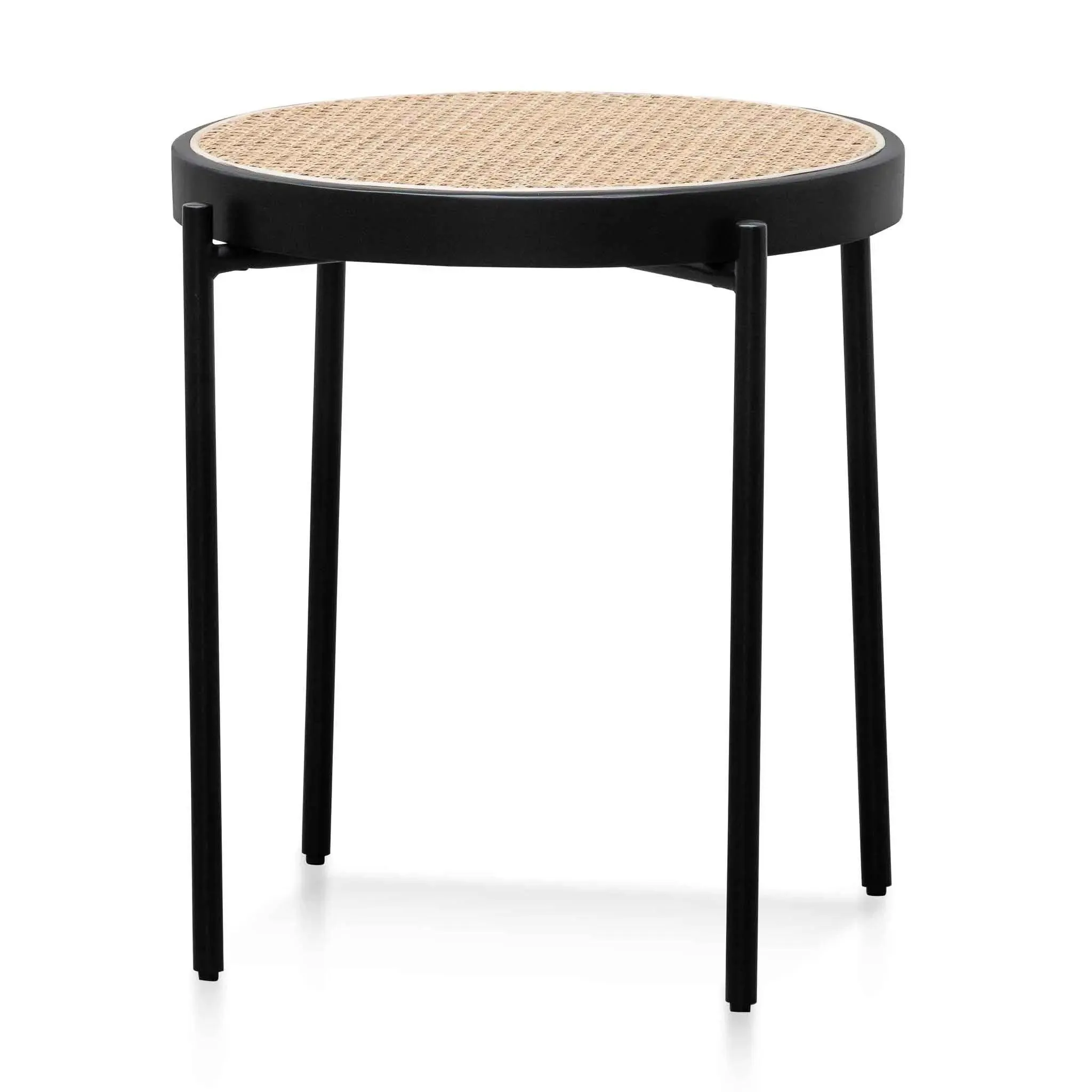 Calibre Rattan Top Side Table - Natural Top and Black Base ST6494-SD