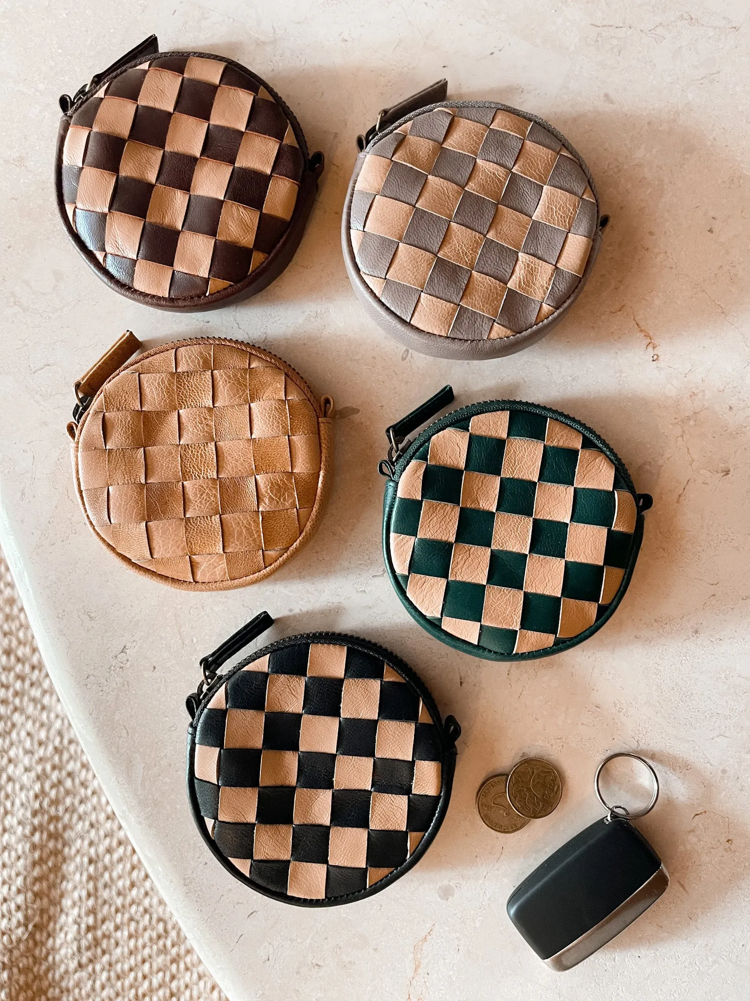 Checkerboard Coin Purse Black