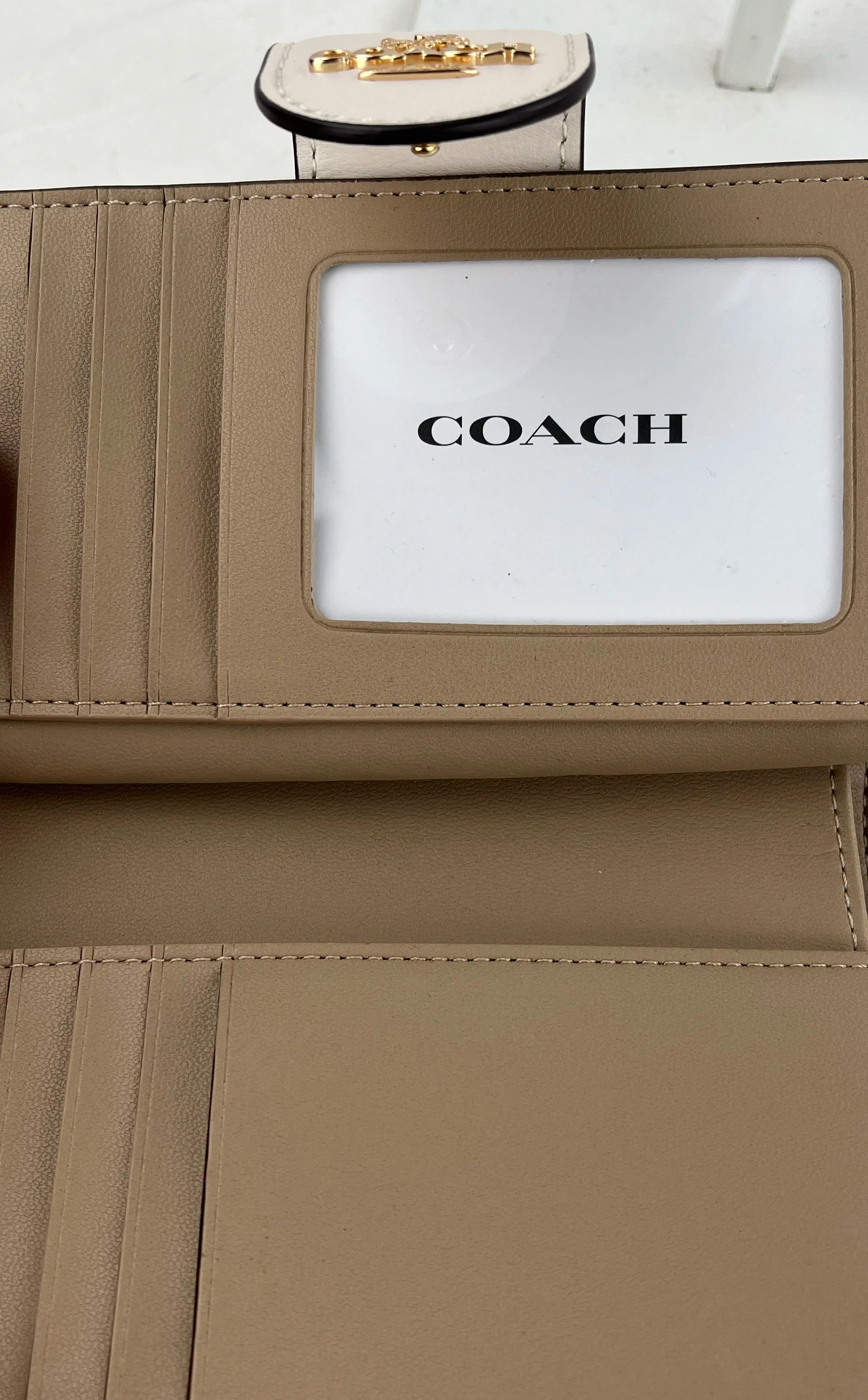 Coach Medium Corner Zip Wallet Plaid with Matching Skinny Card ID Coin Purse