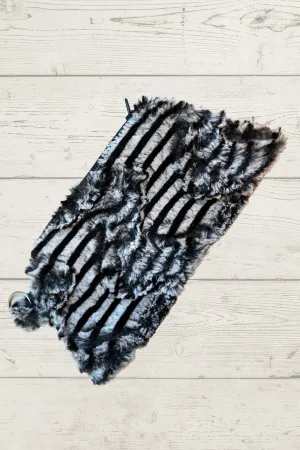 Coin Purse & Cosmetic Bag - Luxury Faux Fur in Tipsy Zebra