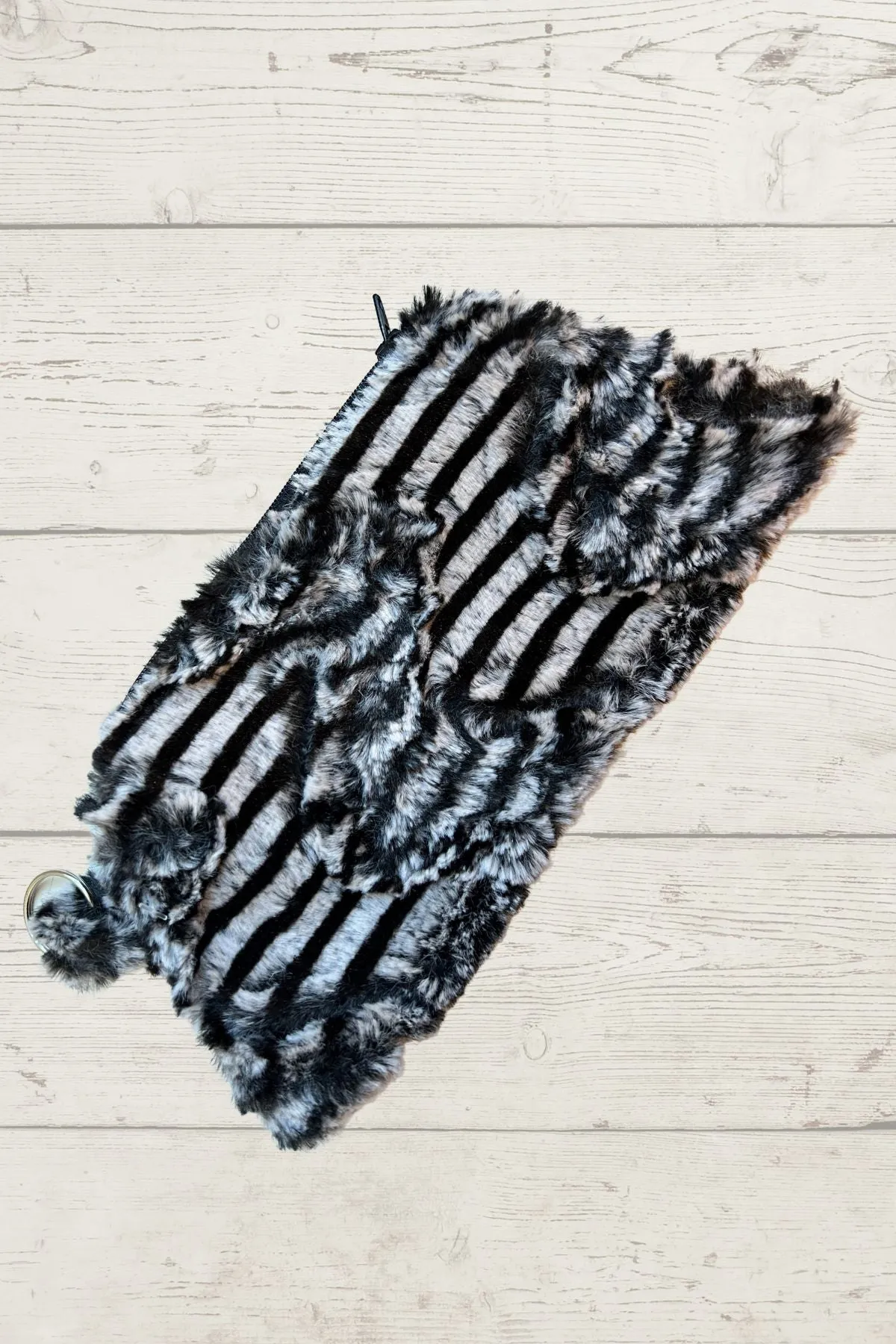 Coin Purse & Cosmetic Bag - Luxury Faux Fur in Tipsy Zebra