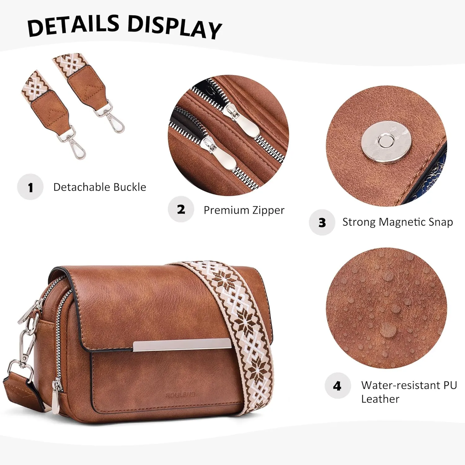 Crossbody Bags for Women Small Crossbody Wallet Purses with Card Slots Leather Shoulder Handbags Travel/Daily Use