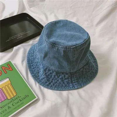 Denim Teenage Fashion 90S Fisherman Bucket Hat