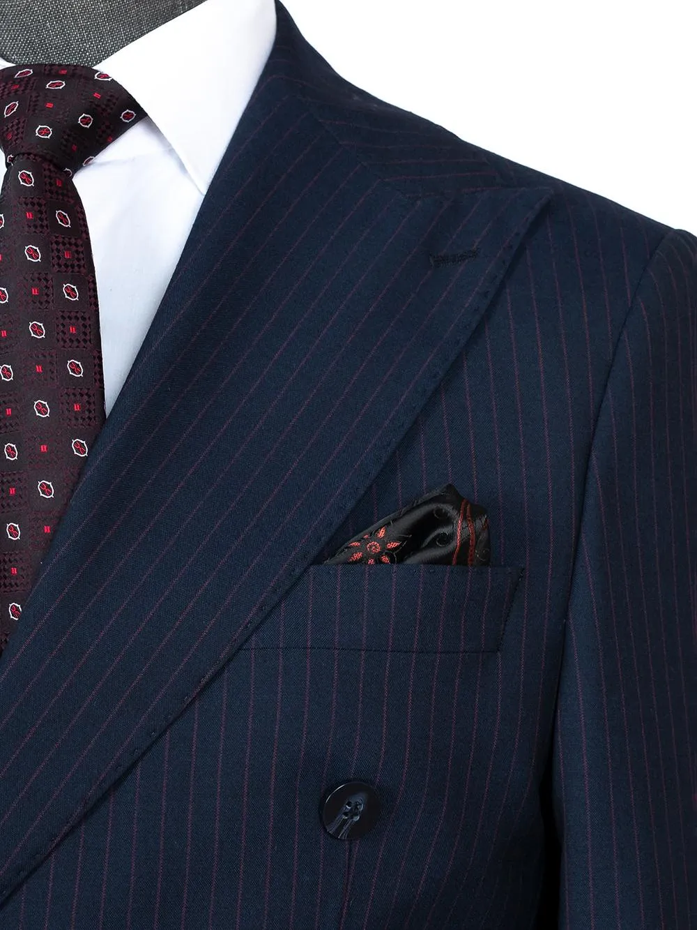 Double Breasted Blue Stripe Bespoke Men Suit Tailored