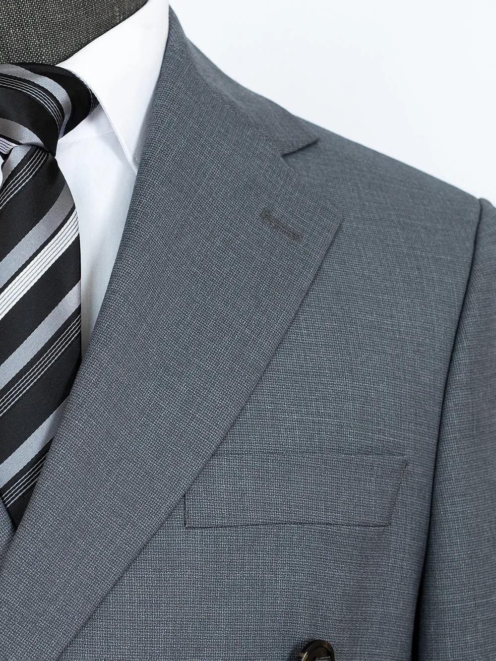 Double Breasted Lava Gray Bespoke Men Suit Tailored