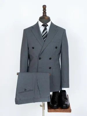 Double Breasted Lava Gray Bespoke Men Suit Tailored
