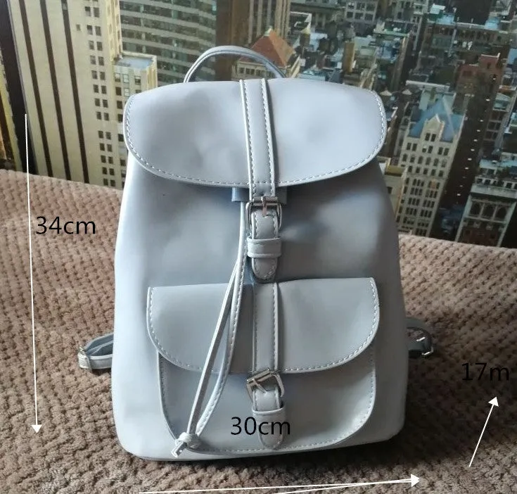Drawstring Leather Backpack