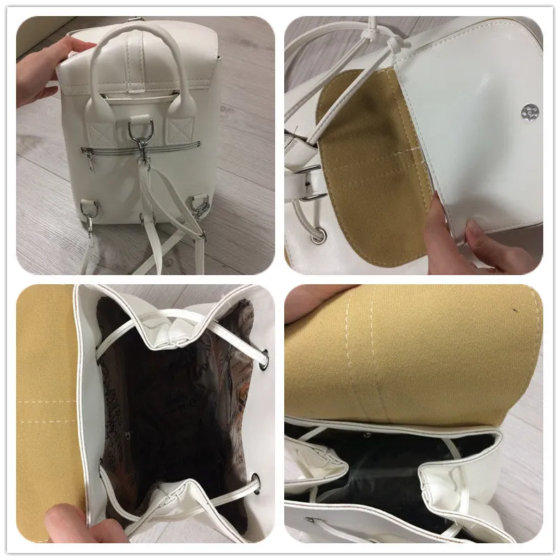 Drawstring Leather Backpack