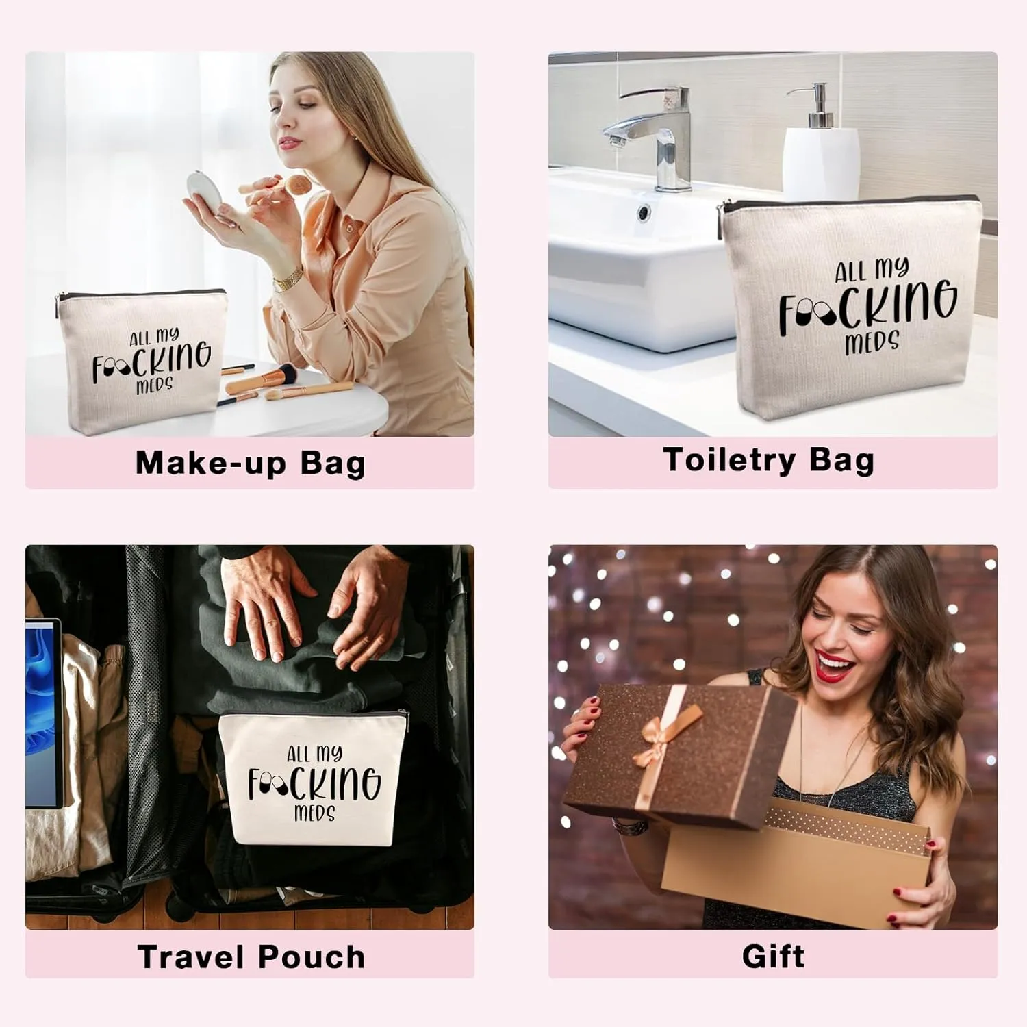 Funny Med Bag for Traveling, Funny Medicine Bag Makeup Bag Gifts Dental Gifts Nurse Assistant Gift Pill Bags Medicine Pouch for Travel, Med Bags Storage for Women Patient Gift