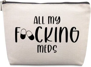 Funny Med Bag for Traveling, Funny Medicine Bag Makeup Bag Gifts Dental Gifts Nurse Assistant Gift Pill Bags Medicine Pouch for Travel, Med Bags Storage for Women Patient Gift