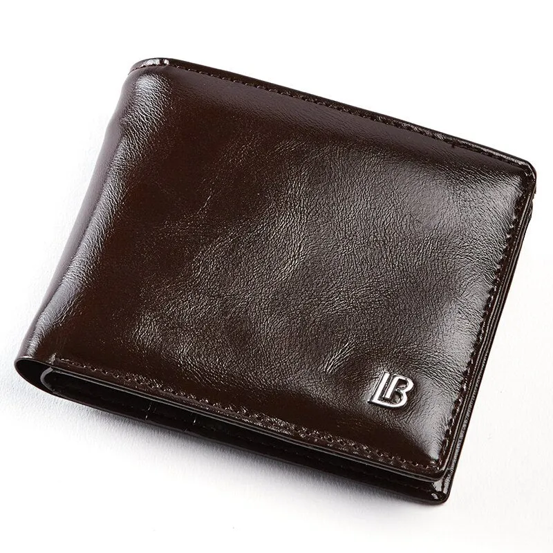 Genuine Leather Wallet Men New Brand Purses for men Black Brown Bifold Wallet Zipper Coin Purse Wallets With Gift Box
