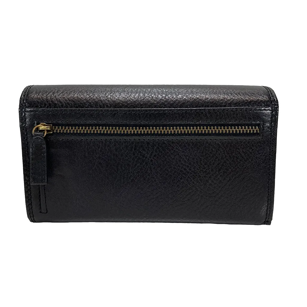 Golunski Flapover Toscana Purse - Style 7-8011 Black