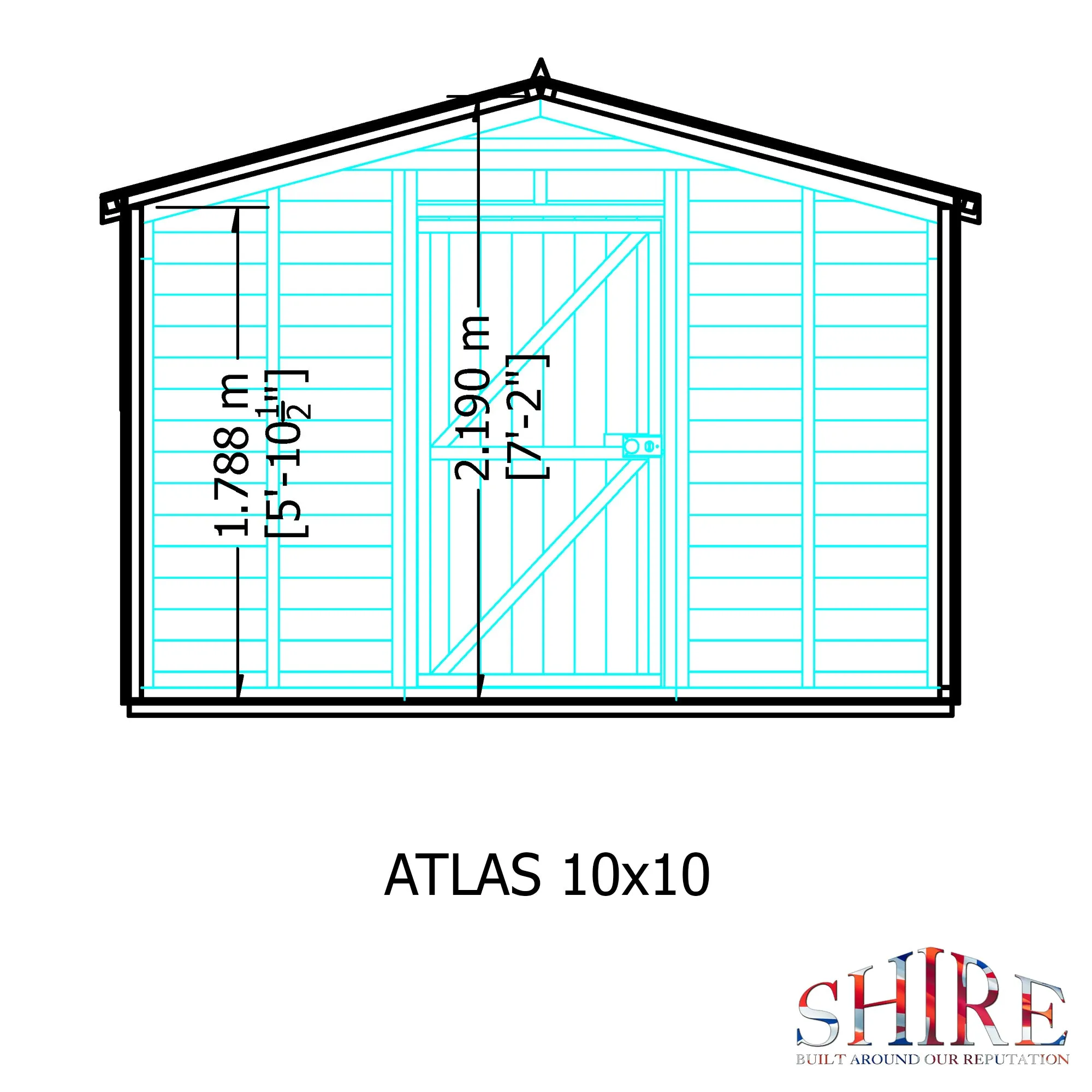 Goodwood Atlas (10' x 10') Professional Tongue and Groove Apex Shed
