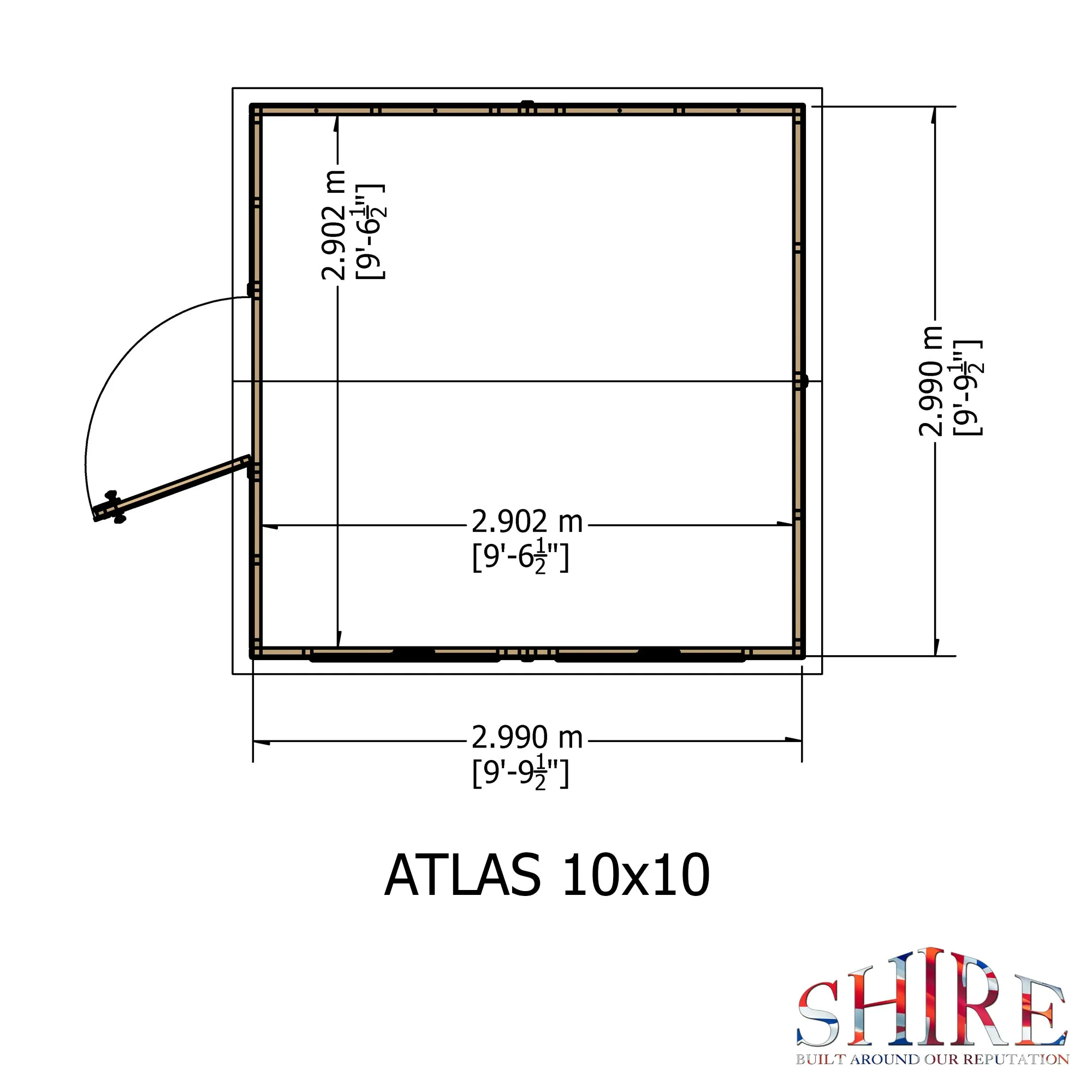 Goodwood Atlas (10' x 10') Professional Tongue and Groove Apex Shed