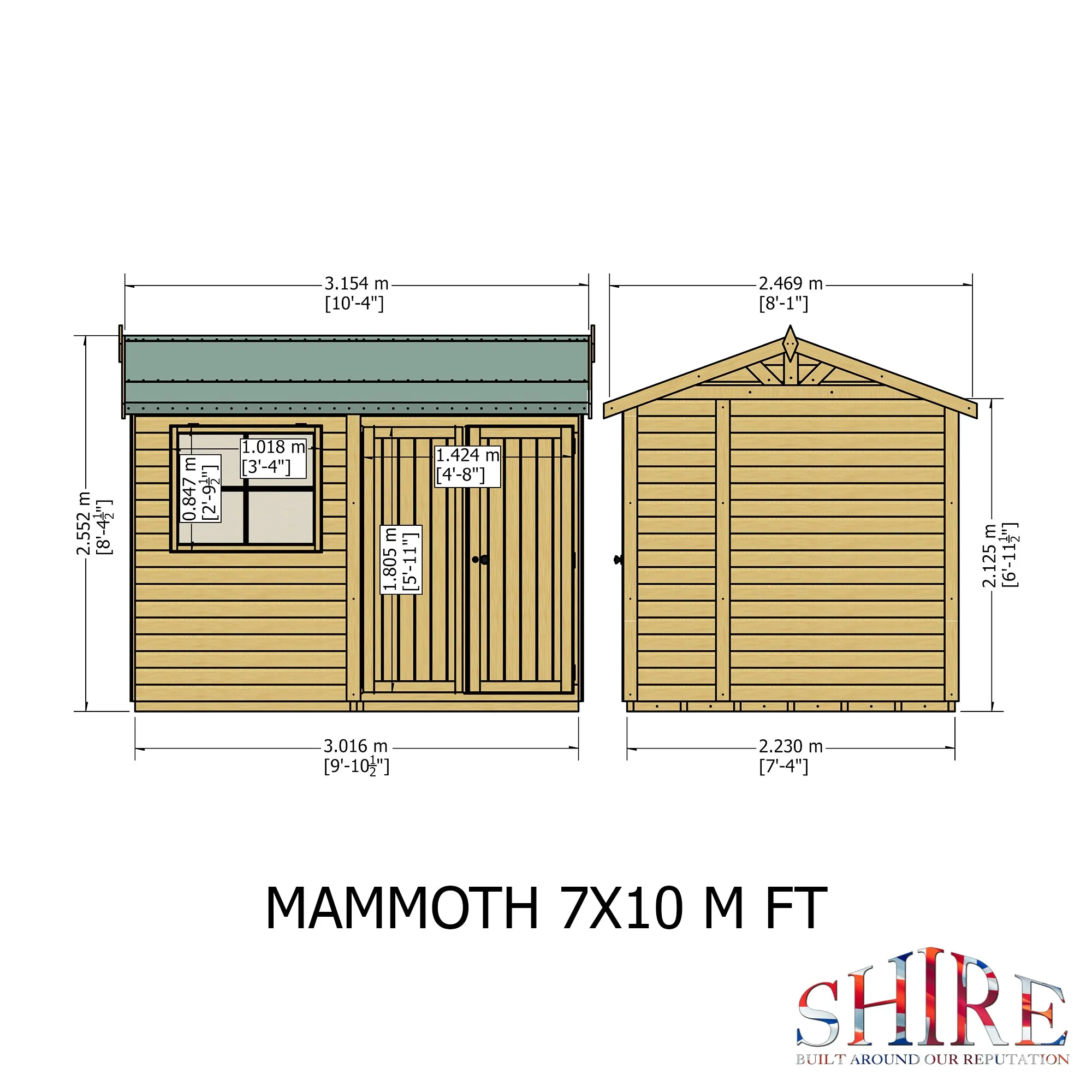 Goodwood Mammoth (10' x 7') Professional Tongue and Groove Apex Shed