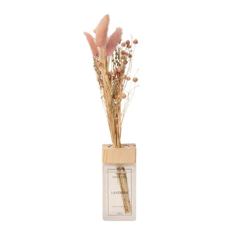 Kalmia Vase With Dry Flowers - Dark Pink