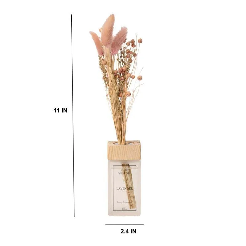 Kalmia Vase With Dry Flowers - Dark Pink