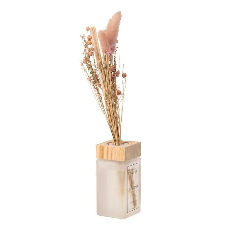Kalmia Vase With Dry Flowers - Dark Pink