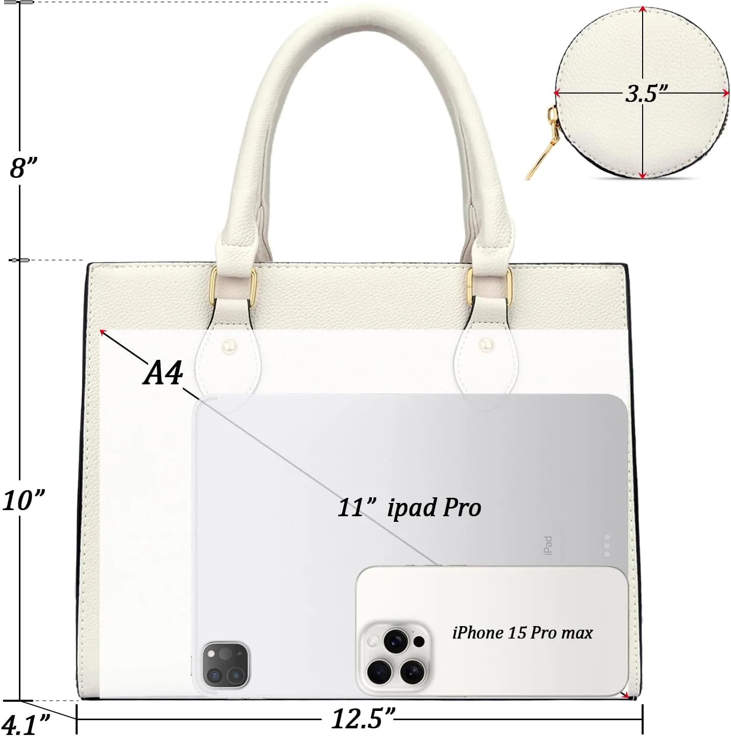 KKXIU Purses and Handbags for Women Vegan Leather Tote Shoulder Bag Ladies Top Handle Satchel with Coin Purse