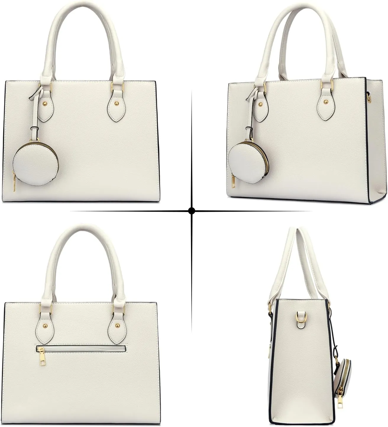 KKXIU Purses and Handbags for Women Vegan Leather Tote Shoulder Bag Ladies Top Handle Satchel with Coin Purse