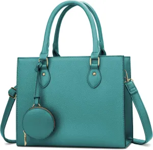 KKXIU Purses and Handbags for Women Vegan Leather Tote Shoulder Bag Ladies Top Handle Satchel with Coin Purse