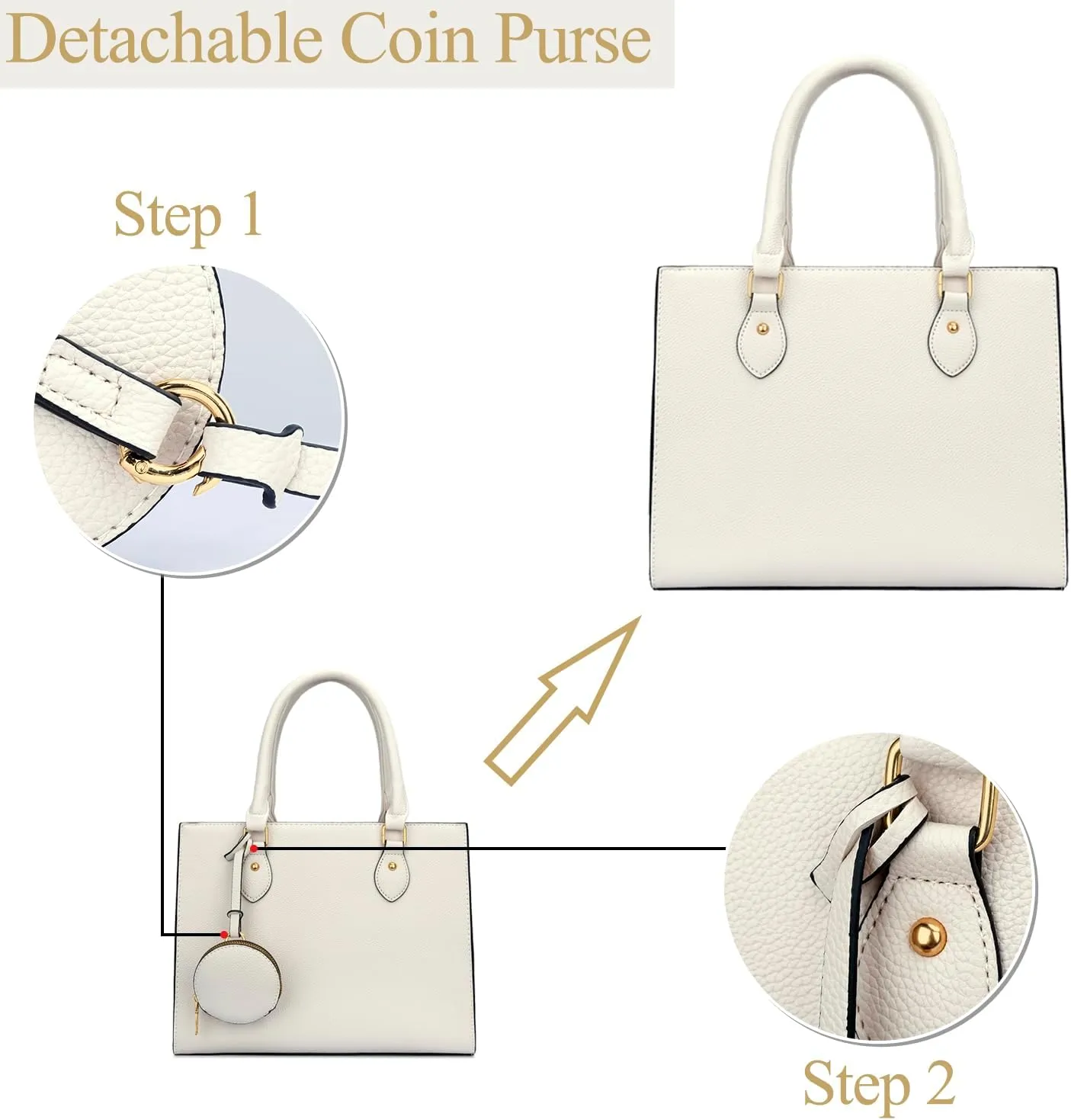 KKXIU Purses and Handbags for Women Vegan Leather Tote Shoulder Bag Ladies Top Handle Satchel with Coin Purse