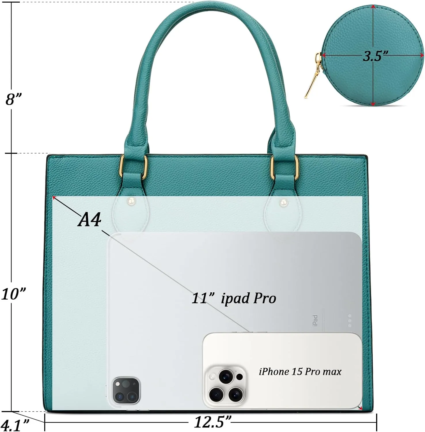 KKXIU Purses and Handbags for Women Vegan Leather Tote Shoulder Bag Ladies Top Handle Satchel with Coin Purse