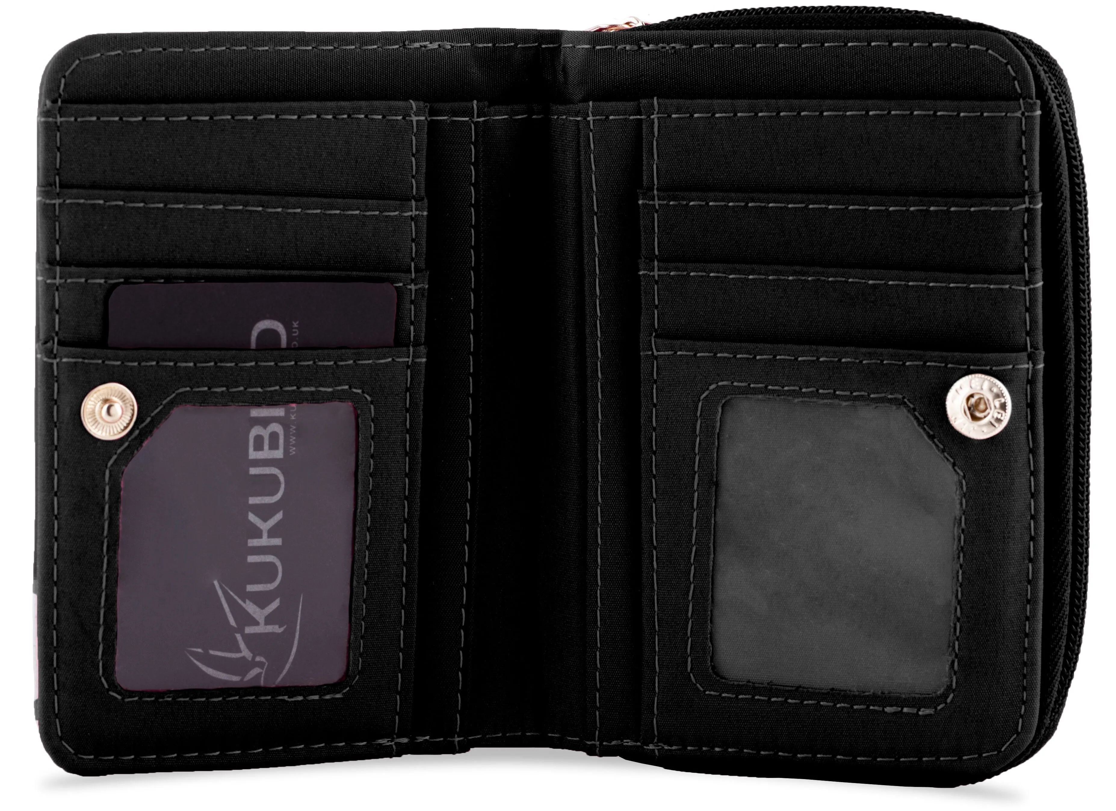 Kukubird Medium Purse 2 owl's love - Black