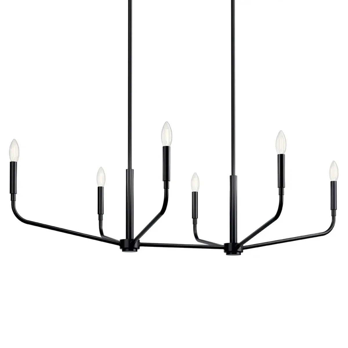 Madden 45" 6-Light Linear Chandelier, Black Finish