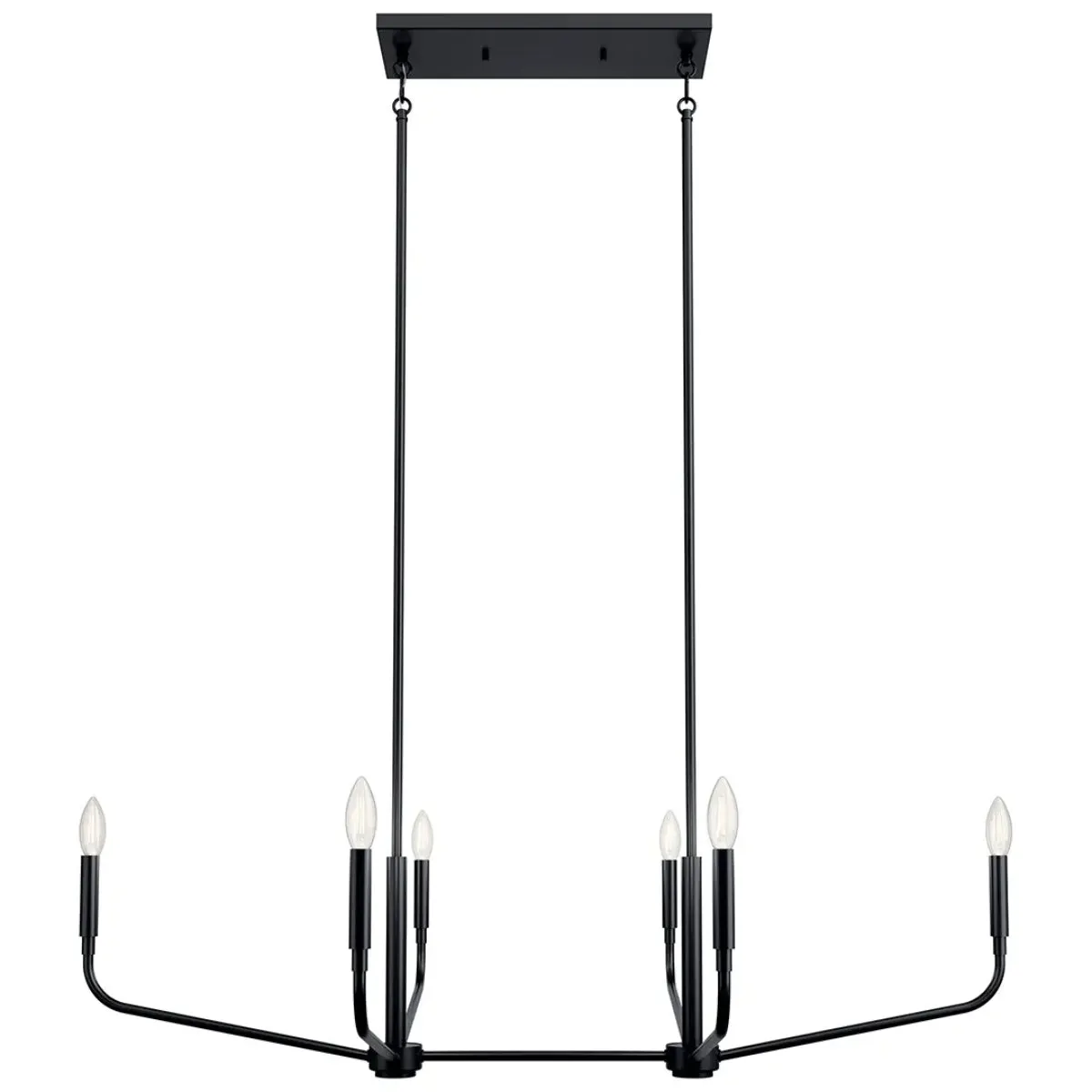 Madden 45" 6-Light Linear Chandelier, Black Finish