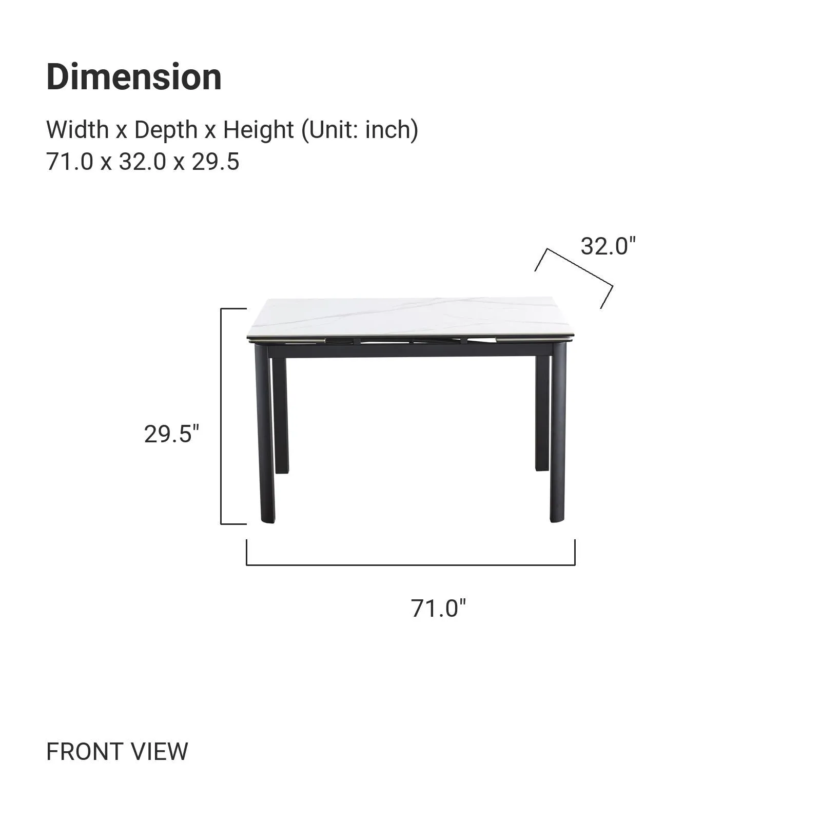 PATRICK Ceramic Extendable Table