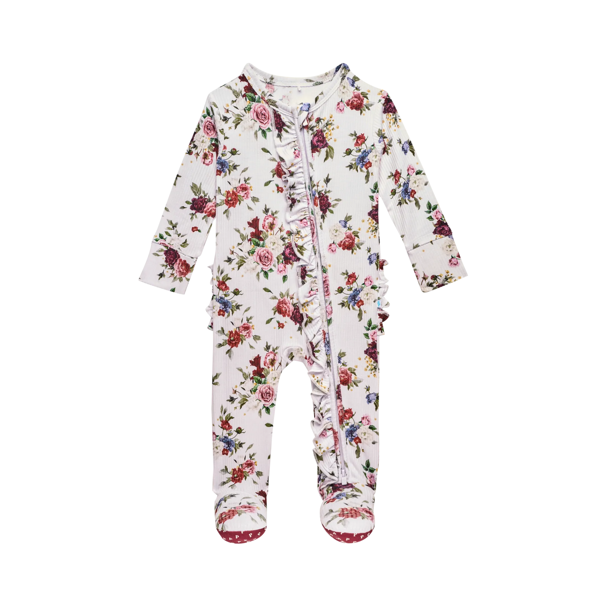 POS Philippa Floral Ruffled Zipper Footie