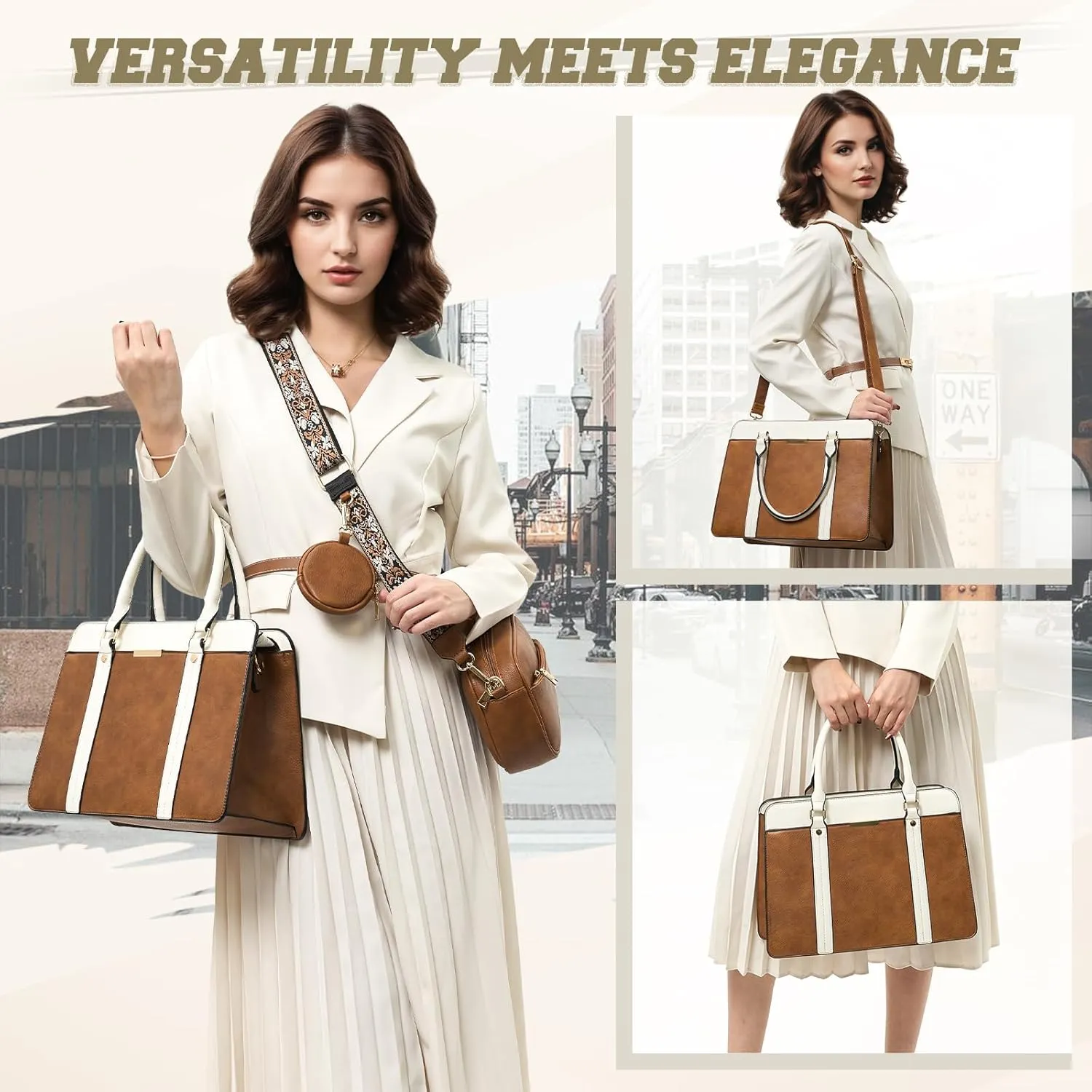 RAINSMORE Purses and Handbags for Women Shoulder Tote Purse and Wallet Set Satchel Bag Crossbody Top Handle Handbag Set 3pcs